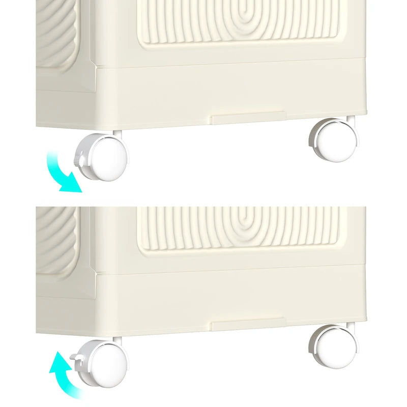 Bacs de rangement en plastique à 4 niveaux avec couvercles, conteneurs de rangement empilables avec roues, boîtes de rangement pliantes, bacs de rangement escamotables
