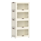 Bacs de rangement en plastique à 4 niveaux avec couvercles, conteneurs de rangement empilables avec roues, boîtes de rangement pliantes, bacs de rangement escamotables