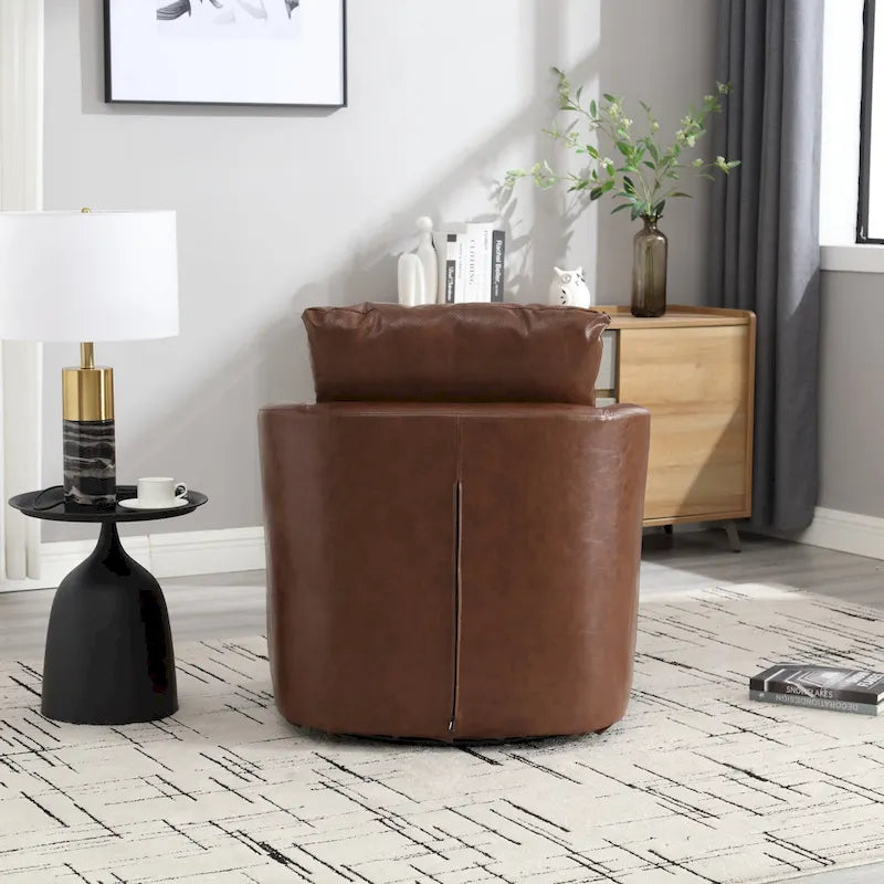 Fauteuil pivotant, fauteuil de salon rond et confortable, fauteuil club pivotant à 360 degrés, fauteuil de loisirs