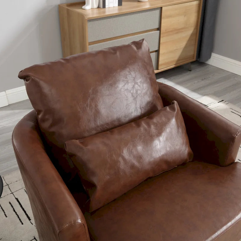 Fauteuil pivotant, fauteuil de salon rond et confortable, fauteuil club pivotant à 360 degrés, fauteuil de loisirs