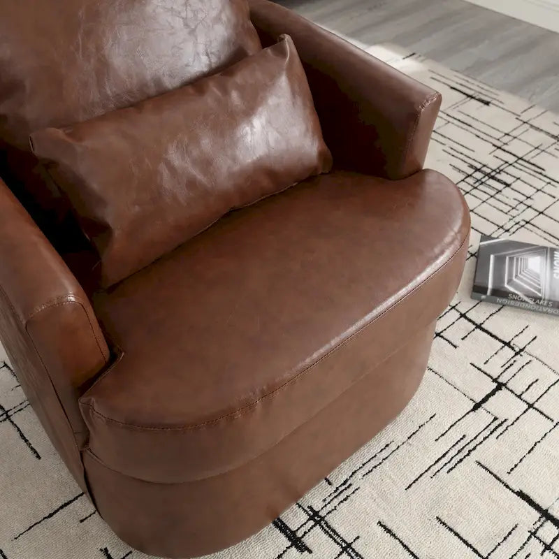 Fauteuil pivotant, fauteuil de salon rond et confortable, fauteuil club pivotant à 360 degrés, fauteuil de loisirs