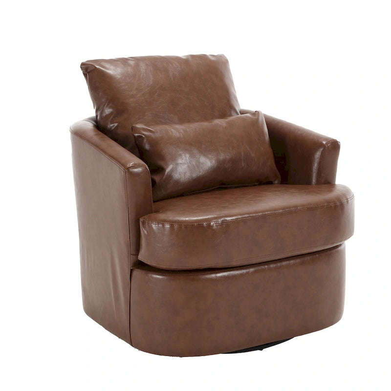Fauteuil pivotant, fauteuil de salon rond et confortable, fauteuil club pivotant à 360 degrés, fauteuil de loisirs
