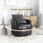 Fauteuil pivotant, fauteuil de salon rond et confortable, fauteuil club pivotant à 360 degrés, fauteuil de loisirs