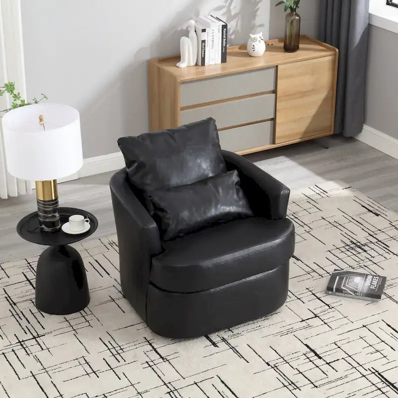 Fauteuil pivotant, fauteuil de salon rond et confortable, fauteuil club pivotant à 360 degrés, fauteuil de loisirs