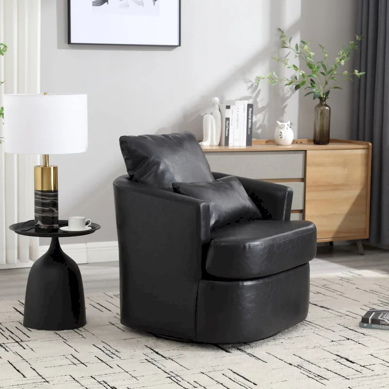 Fauteuil pivotant, fauteuil de salon rond et confortable, fauteuil club pivotant à 360 degrés, fauteuil de loisirs