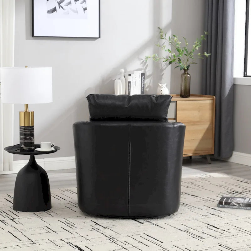 Fauteuil pivotant, fauteuil de salon rond et confortable, fauteuil club pivotant à 360 degrés, fauteuil de loisirs