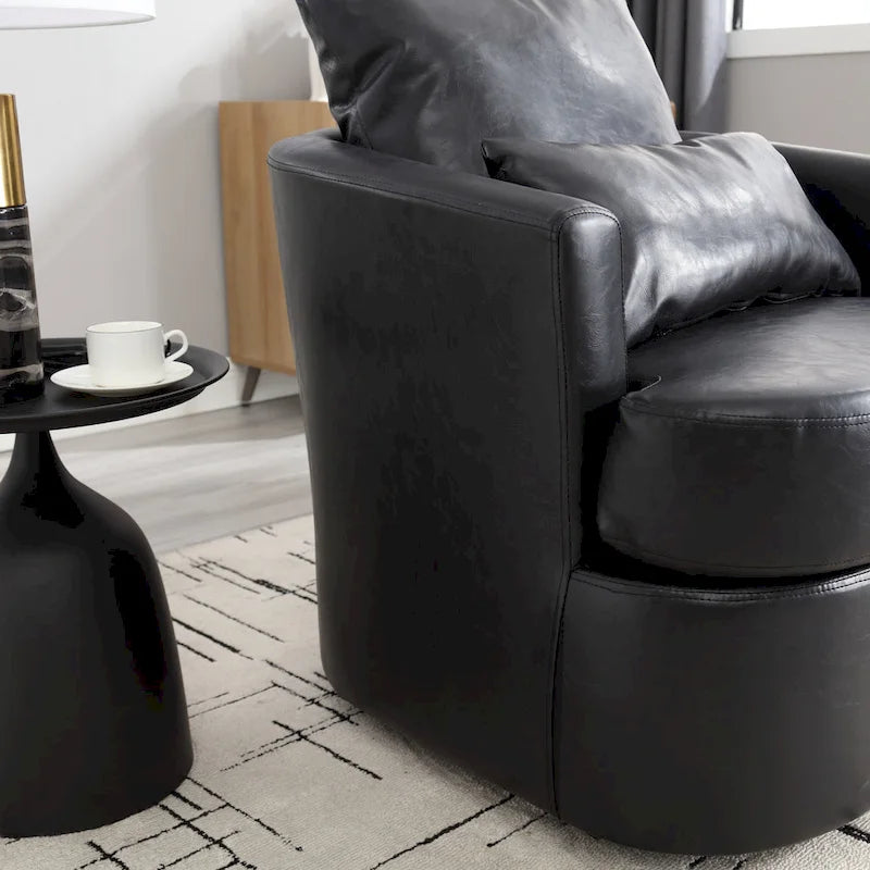 Fauteuil pivotant, fauteuil de salon rond et confortable, fauteuil club pivotant à 360 degrés, fauteuil de loisirs