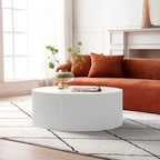 Table basse ronde en bois de 35,43 avec relief fait main