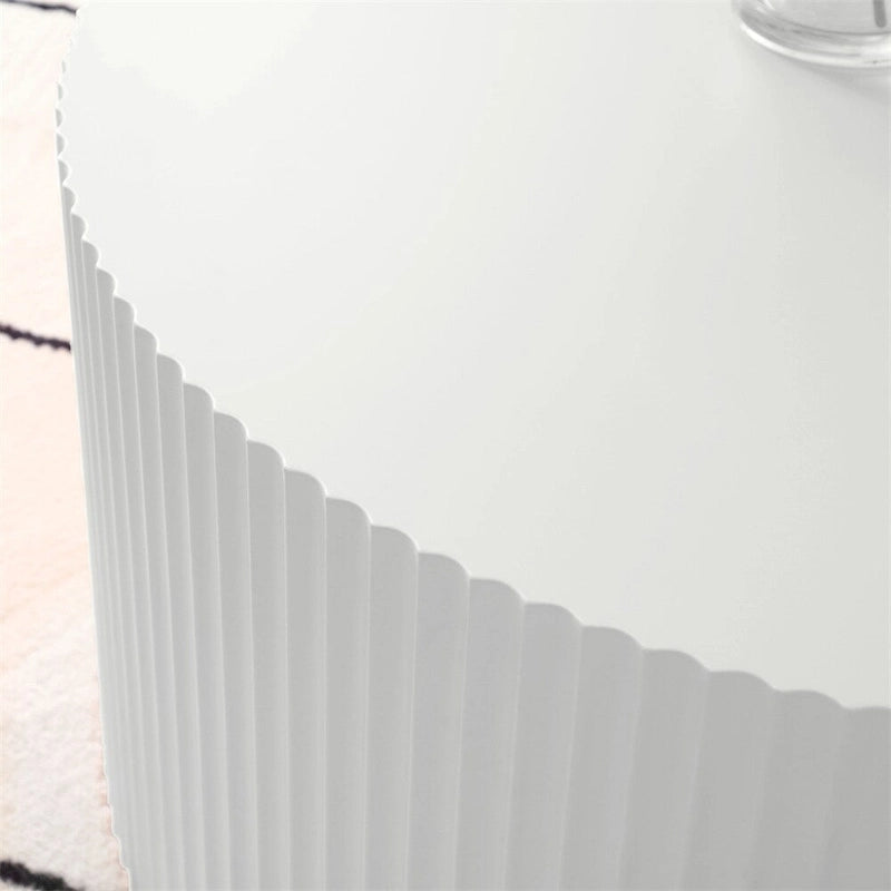 Table basse ronde en bois de 35,43 avec relief fait main
