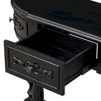 Console de 52 po, table d'appoint incurvée, table de canapé, table d'entrée pour couloir, salon, avec 4 tiroirs et 1 étagère