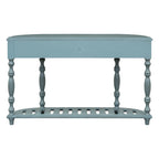 Console de 52 po, table d'appoint incurvée, table de canapé, table d'entrée pour couloir, salon, avec 4 tiroirs et 1 étagère