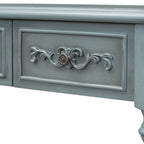 Console de 52 po, table d'appoint incurvée, table de canapé, table d'entrée pour couloir, salon, avec 4 tiroirs et 1 étagère