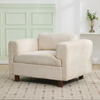 Fauteuil Moderne Surdimensionné Confortable, Fauteuil d'appoint, Canapé Simple pour Salon, Chambre, Bureau, Appartement, Tissu Velours Tissé