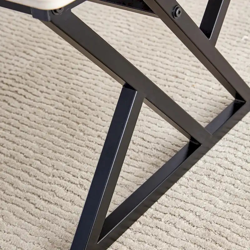 Table basse de style moderne minimaliste avec motif marbre et pieds en métal noir, table de jeu, table à thé