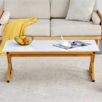 Table basse de style moderne minimaliste avec motif marbre et pieds en métal noir, table de jeu, table à thé