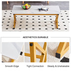 Table basse de style moderne minimaliste avec motif marbre et pieds en métal noir, table de jeu, table à thé