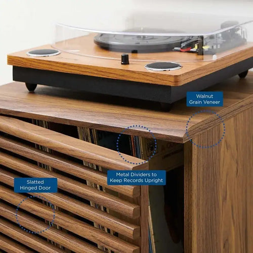 Présentoir de 19 disques vinyles – 18.5L x 17.5W x 22H