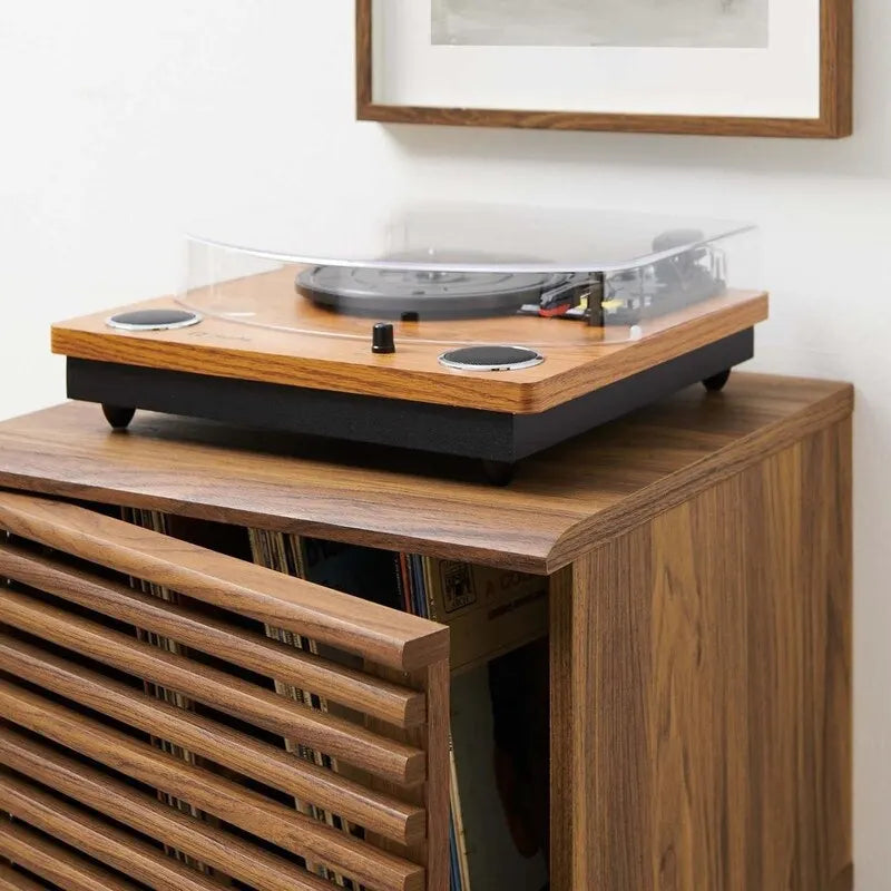 Présentoir de 19 disques vinyles – 18.5L x 17.5W x 22H