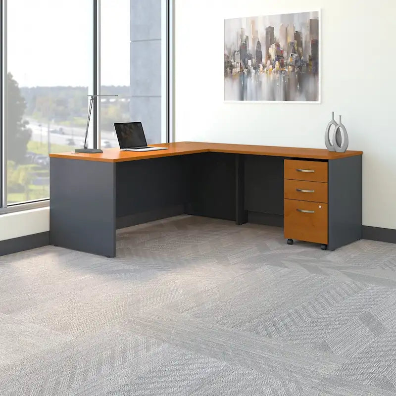 Bureau en L 72W de la Série C avec tiroirs par Bush Business Furniture