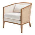 Fauteuil d'appoint en lin Tillman avec rotin