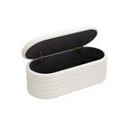Banc coffre en chenille avec charnière de sécurité, tabouret de bout de lit rembourré en tissu