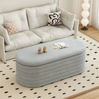 Banc coffre en chenille avec charnière de sécurité, tabouret de bout de lit rembourré en tissu