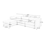 Canapé sectionnel modulaire en forme de L rembourré en chenille 109 po avec siège de rangement, combinaison DIY