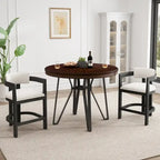 Ensemble de bar 3 pièces à hauteur de comptoir Netia avec chaises rembourrées en boucle et base de table en métal par Christopher Knight Home