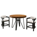 Ensemble de bar 3 pièces à hauteur de comptoir Netia avec chaises rembourrées en boucle et base de table en métal par Christopher Knight Home