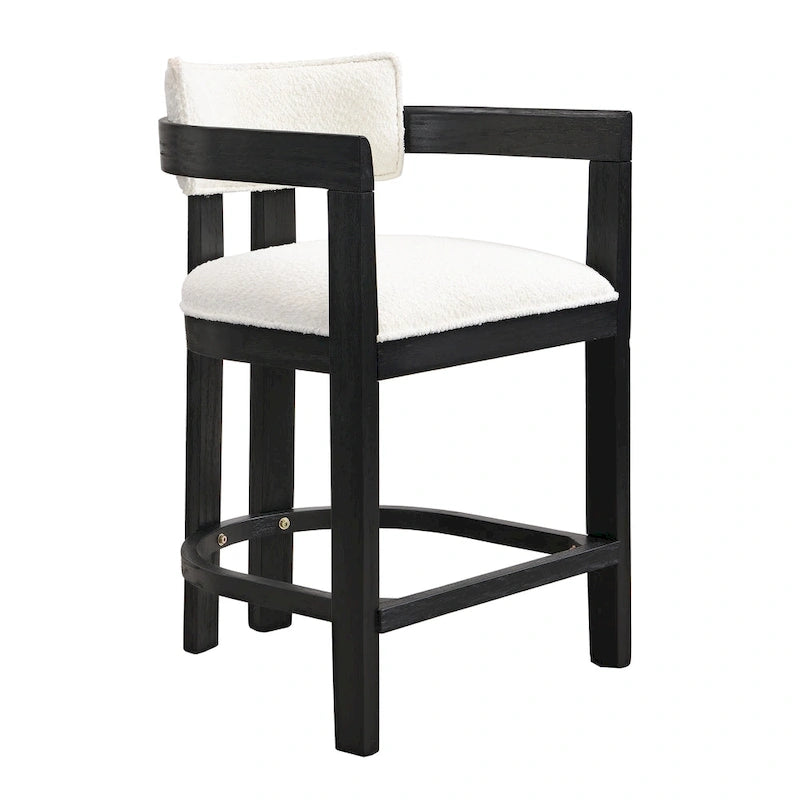 Ensemble de bar 3 pièces à hauteur de comptoir Netia avec chaises rembourrées en boucle et base de table en métal par Christopher Knight Home