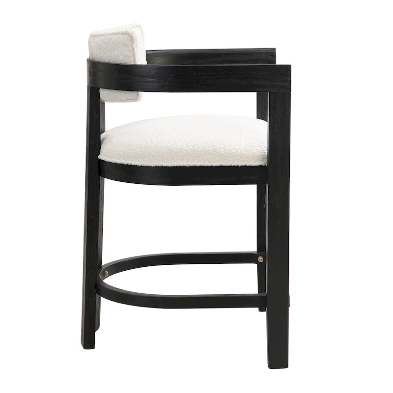 Ensemble de bar 3 pièces à hauteur de comptoir Netia avec chaises rembourrées en boucle et base de table en métal par Christopher Knight Home