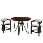 Ensemble de bar 3 pièces à hauteur de comptoir Netia avec chaises rembourrées en boucle et base de table en métal par Christopher Knight Home