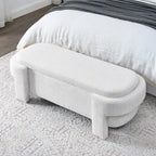 GDFStudio - Banc de rangement rembourré en chenille Evelyn avec pieds tournés pour espaces élégants