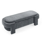 GDFStudio - Banc de rangement rembourré en chenille Evelyn avec pieds tournés pour espaces élégants