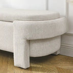 GDFStudio - Banc de rangement rembourré en chenille Evelyn avec pieds tournés pour espaces élégants