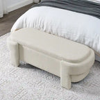 GDFStudio - Banc de rangement rembourré en chenille Evelyn avec pieds tournés pour espaces élégants