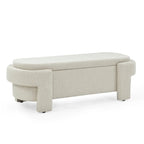 GDFStudio - Banc de rangement rembourré en chenille Evelyn avec pieds tournés pour espaces élégants