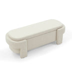 GDFStudio - Banc de rangement rembourré en chenille Evelyn avec pieds tournés pour espaces élégants