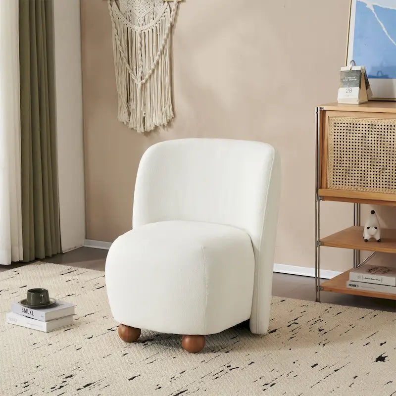 Christopher Knight Home - Fauteuil d'appoint moderne Eliana en tissu peluche avec dossier et pieds incurvés