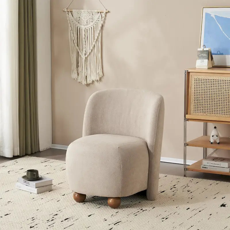Christopher Knight Home - Fauteuil d'appoint moderne Eliana en tissu peluche avec dossier et pieds incurvés