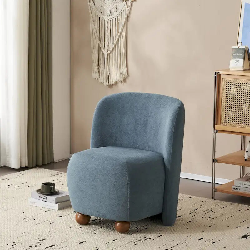 Christopher Knight Home - Fauteuil d'appoint moderne Eliana en tissu peluche avec dossier et pieds incurvés