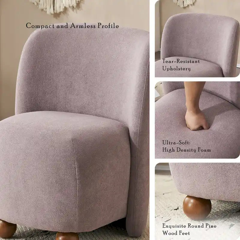 Christopher Knight Home - Fauteuil d'appoint moderne Eliana en tissu peluche avec dossier et pieds incurvés