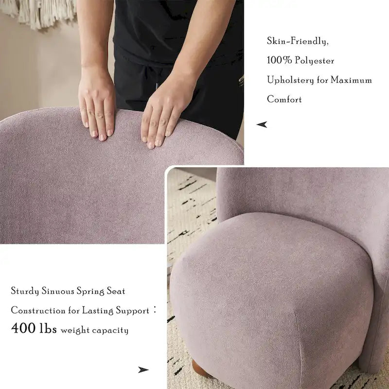 Christopher Knight Home - Fauteuil d'appoint moderne Eliana en tissu peluche avec dossier et pieds incurvés