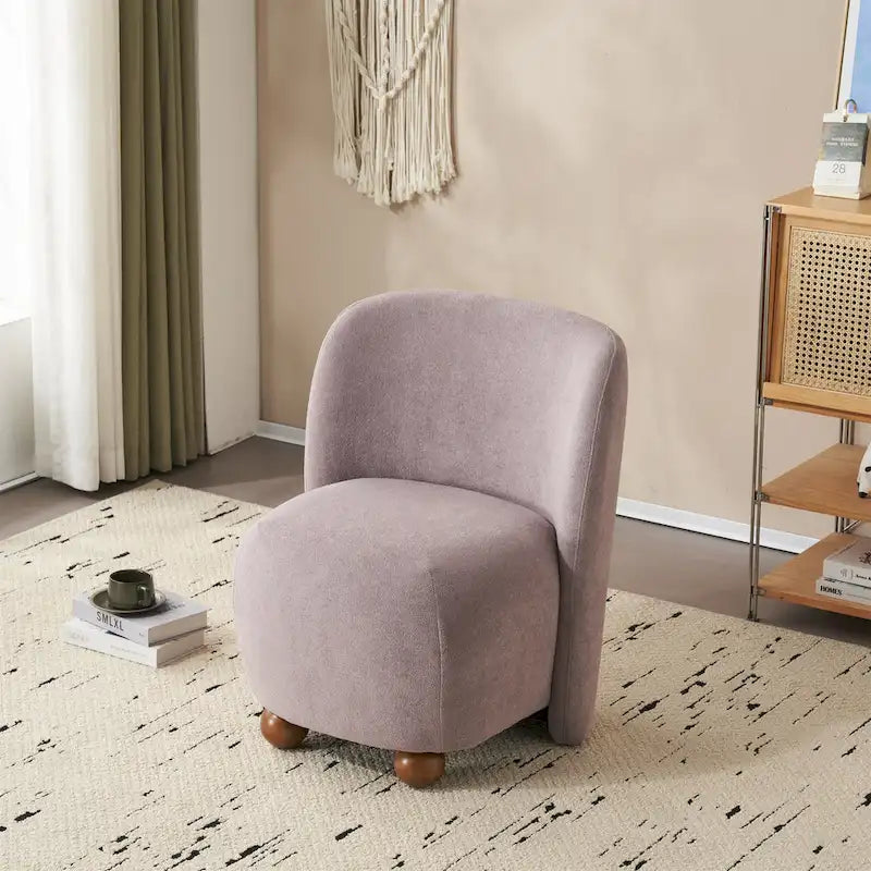 Christopher Knight Home - Fauteuil d'appoint moderne Eliana en tissu peluche avec dossier et pieds incurvés