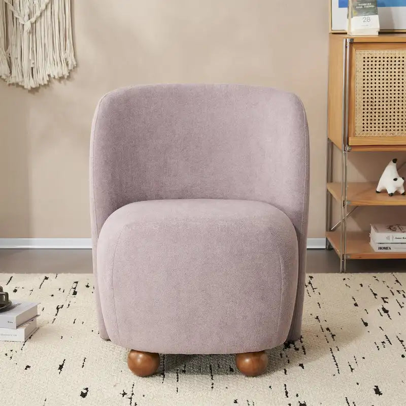 Christopher Knight Home - Fauteuil d'appoint moderne Eliana en tissu peluche avec dossier et pieds incurvés