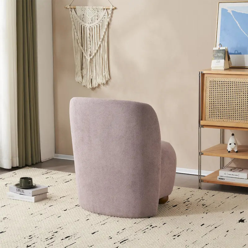 Christopher Knight Home - Fauteuil d'appoint moderne Eliana en tissu peluche avec dossier et pieds incurvés