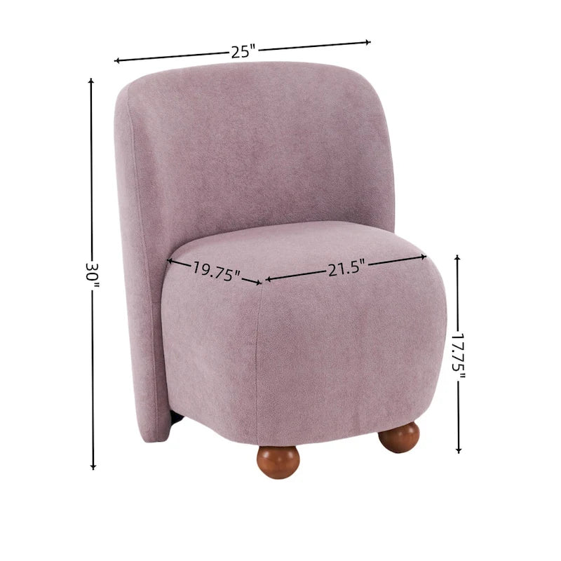 Christopher Knight Home - Fauteuil d'appoint moderne Eliana en tissu peluche avec dossier et pieds incurvés