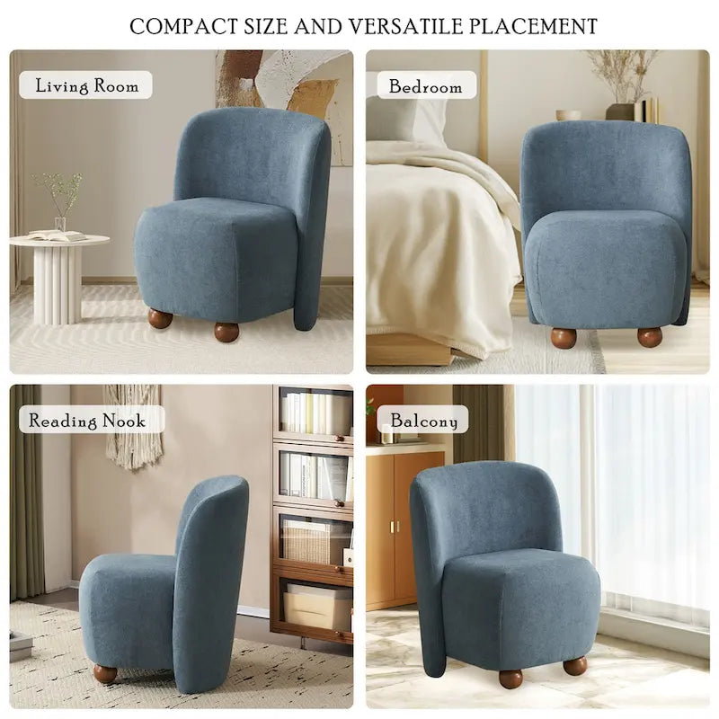 Christopher Knight Home - Fauteuil d'appoint moderne Eliana en tissu peluche avec dossier et pieds incurvés