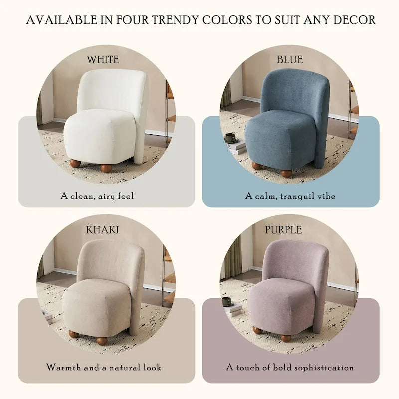 Christopher Knight Home - Fauteuil d'appoint moderne Eliana en tissu peluche avec dossier et pieds incurvés