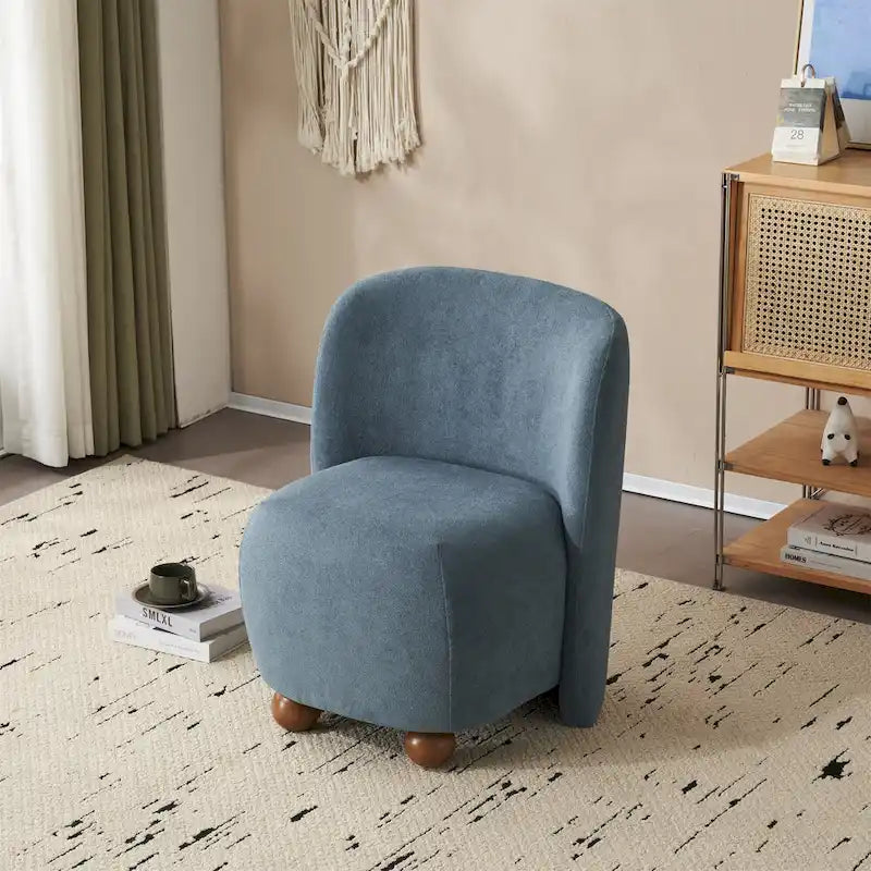 Christopher Knight Home - Fauteuil d'appoint moderne Eliana en tissu peluche avec dossier et pieds incurvés